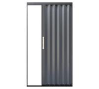 Sxlawesom Puerta corredera Plegable con Cerradura, Impermeable e ignífuga Puerta divisoria Plegable de aleación de Aluminio para cocinas, Balcones y baños.(Gray Left,1510x1110mm)