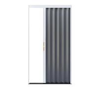 Sxlawesom Puerta Plegable Interior Tipo acordeón, Puerta Plegable retráctil de Aluminio con Cerradura, Impermeable y con Aislamiento térmico, Puerta corredera para Dormitorio(Gray Left,762x2032mm)