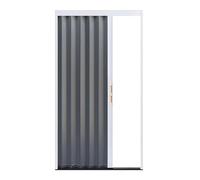 Sxlawesom Puerta Plegable Interior Tipo acordeón, Puerta Plegable retráctil de Aluminio con Cerradura, Impermeable y con Aislamiento térmico, Puerta corredera para Dormitorio(Gray Right,762x2438mm)
