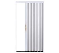 Sxlawesom Puerta Plegable Opaca 100% Aleación de Aluminio Cortina Plegable para armarios Ideal para dormitorios, Salas de Estar y Puertas(White Left,760x2030mm)