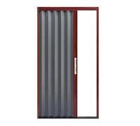 Sxlawesom Puerta Plegable Tipo acordeón, Fabricada en aleación de Aluminio. Incluye Puerta, herrajes de Montaje, manija y pestillo.(Gray Right,810x1010mm)