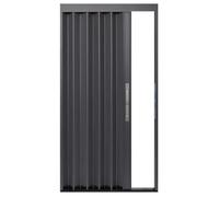 Sxlawesom Puerta Plegable Tipo acordeón, Fabricada en aleación de Aluminio. Incluye Puerta, herrajes de Montaje, manija y pestillo.(Gray Right,710x2030mm)