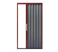 Sxlawesom Puerta Plegable Tipo acordeón, Fabricada en aleación de Aluminio. Incluye Puerta, herrajes de Montaje, manija y pestillo.(Gray Left,762x2032mm)