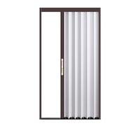 Sxlawesom Puerta Plegable Tipo acordeón, Fabricada en aleación de Aluminio. Incluye Puerta, herrajes de Montaje, manija y pestillo.(White Left,1510x1110mm)