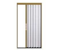 Sxlawesom Puerta Plegable Tipo acordeón, Puertas correderas con Cerradura, Puerta divisoria de aleación de Aluminio para cocinas, Balcones y baños.(White Left,750x1000mm)