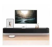 Sxlawesom Soporte de TV Flotante Montaje en Pared Consola Multimedia con múltiples Compartimentos de Almacenamiento Banco Flotante para TV(Black,180x24x20cm)