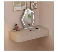 Sxlawesom Tocador Flotante con 1, 2 o 3 cajones, Mesa de tocador de Pared para Espacios pequeños Mesa de Maquillaje Multiusos(Light Brown Right,100x40x18cm)