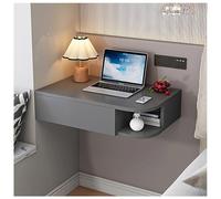 Sxlawesom Tocador Flotante con cajón, Mesa de Escritorio de Pared, Tocador de Esquina Blanco para peluquería en el Dormitorio(Gray Left,80x40x15.5cm)