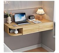 Sxlawesom Tocador Flotante con cajón, Mesa de Escritorio de Pared, Tocador de Esquina Blanco para peluquería en el Dormitorio(Natural Right,120x40x15.5cm)