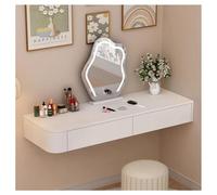 Sxlawesom Tocador Flotante para Pared, Escritorio de Pared con cajonera de Almacenamiento, Tocador de Madera para dormitorios(White Right,120x40x18cm)