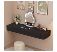 Sxlawesom Tocador Flotante para Pared, Escritorio de Pared con cajonera de Almacenamiento, Tocador de Madera para dormitorios(Black Left,100x40x18cm)