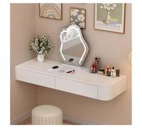 Sxlawesom Tocador Flotante para Pared, Escritorio de Pared con cajonera de Almacenamiento, Tocador de Madera para dormitorios(White Left,120x40x18cm)