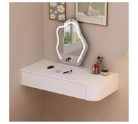 Sxlawesom Tocador Flotante para Pared, Escritorio de Pared con cajonera de Almacenamiento, Tocador de Madera para dormitorios(White Left,80x40x18cm)