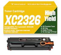 SXLXYOF 24B7498 24B7495 24B7496 24B7497 Cartuchos de tóner C2326 XC2326 Color Tóner Compatible para Lexmark XC2326 C2326 Impresoras sin Chip de Alto Rendimiento,C2326-Black