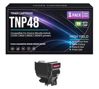 SXLXYOF C3850S C3850FS Cartuchos de tóner TNP48 A5X0150 A5X0450 A5X0350 A5X0250 Tóner para Konica Minolta bizhub C3350 C3850 C3850S C3850FS Impresoras con Chip Alto Rendimiento