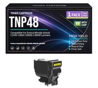 SXLXYOF C3850S C3850FS Cartuchos de tóner TNP48 A5X0150 A5X0450 A5X0350 A5X0250 Tóner para Konica Minolta bizhub C3350 C3850 C3850S C3850FS Impresoras con Chip Alto Rendimiento