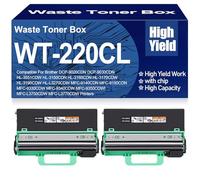 SXLXYOF Caja de tóner Residual WT-220CL Compatible Contenedor de residuos WT-223CL para Brother MFC-9140CDN MFC-9150CDN MFC-9330CDW MFC-9340CDW MFC-9350CDWI MFC-L3750CDW,WT 220CL Black-2PC