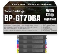 SXLXYOF Cartuchos de tóner BP-GT70 Negro Amarillo Magenta Cian compatibles BP-GT70BA BP-GT70CA BP-GT70MA BP-GT70YA para Sharp BP-50c26 50C31 50C36 50C45 50C55 50C65 70C31 70C36,4Pack-BP GT70