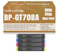 SXLXYOF Cartuchos de tóner compatibles BP-GT70 BP-GT70BA BP-GT70CA BP-GT70MA BP-GT70YA para Sharp BP-50c26 50C31 50C36 50C45 50C55 50C65 70C31 70C36 70C45 70C55 70C65,4Pack-BP GT70