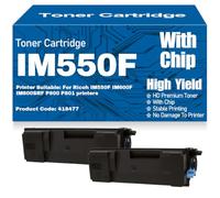 SXLXYOF Cartuchos de tóner compatibles con Chip IM550F / 418477 de Alto Rendimiento y Alta Capacidad para Ricoh IM550F IM600F IM600SRF P800 P801 Impresoras,418477-2PC