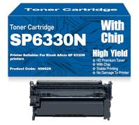 SXLXYOF Cartuchos de tóner compatibles con Chip SP6330N / 406629 de Alto Rendimiento y Alta Capacidad para Ricoh Aficio SP 6330N Impresoras,406629-1PC