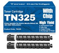 SXLXYOF Cartuchos de tóner compatibles con Chip TN325 de Alto Rendimiento y Alta Capacidad para Konica Minolta Bizhub 308 368 308E 368E Impresoras,TN325-2PC