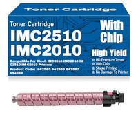 SXLXYOF Cartuchos de tóner compatibles IMC2510 IMC2010 842565 842566 842567 842568 Cartucho de tóner de Alto Rendimiento para Ricoh IMC2510 IMC2010 IM C2510 IM C2010 con Chip,Magenta-IM C2510 C2010