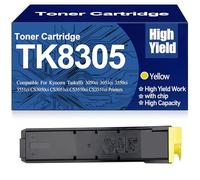 SXLXYOF Cartuchos de tóner compatibles TK-8305 TK-8305K TK-8305C TK-8305M TK-8305Y Cartucho de tóner de Alto Rendimiento para Kyocera Taskalfa 3050ci 3051ci 3550ci 3551ci Tóner,Yellow-TK8305