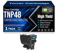 SXLXYOF Cartuchos de tóner compatibles TNP48 Negro Cian Amarillo y Magenta para Konica Minolta bizhub C3350 C3850 C3850S C3850FS Impresoras con Chip Alto Rendimiento