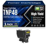 SXLXYOF Cartuchos de tóner compatibles TNP48 Negro Cian Amarillo y Magenta para Konica Minolta bizhub C3350 C3850 C3850S C3850FS Impresoras con Chip Alto Rendimiento
