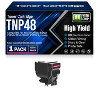 SXLXYOF Cartuchos de tóner compatibles TNP48 Negro Cian Amarillo y Magenta para Konica Minolta bizhub C3350 C3850 C3850S C3850FS Impresoras con Chip Alto Rendimiento