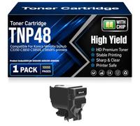 SXLXYOF Cartuchos de tóner compatibles TNP48 Negro Cian Amarillo y Magenta para Konica Minolta bizhub C3350 C3850 C3850S C3850FS Impresoras con Chip Alto Rendimiento
