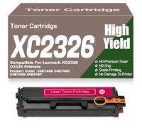 SXLXYOF Cartuchos de tóner de Color C2326 XC2326 Negro Amarillo Magenta Cian Tóner Compatible 24B7498 24B7495 24B7496 24B7497 Tóner sin Chip para Lexmark XC2326 C2326,C2326-Magenta