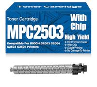SXLXYOF Cartuchos de tóner MP C2003 C2004 C2503 y C2504. Compatibles con MPC2503: Negro Amarillo Magenta y Cian. para Ricoh C2003 C2004 C2503 y C2504. Impresoras de Alto Rendimiento,Black-MPC2503