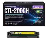SXLXYOF Cartuchos de tóner para CP2200DW y CP2200DN Compatibles CTL-2000HK | CTL-2000HM CTL-2000HC CTL-2000HY para Pantum CP2200DW CM2200FDW CP2200DN CM2200FDN Impresoras con chip,Yellow-CTL2000H