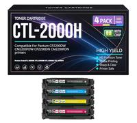 SXLXYOF Cartuchos de tóner para CP2200DW y CP2200DN Compatibles CTL-2000HK | CTL-2000HM CTL-2000HC CTL-2000HY para Pantum CP2200DW CM2200FDW CP2200DN CM2200FDN Impresoras con chip,4Pack-CTL2000H