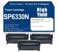 SXLXYOF Cartuchos de tóner SP 6330N con Chip Compatibles 406629 Negro Tóner Alto Rendimiento para Ricoh Aficio SP6330N Impresoras 20.000 páginas,406629-3PC