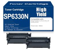 SXLXYOF Cartuchos de tóner SP 6330N con Chip Compatibles 406629 Negro Tóner Alto Rendimiento para Ricoh Aficio SP6330N Impresoras 20.000 páginas,406629-2PC