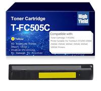 SXLXYOF Cartuchos de tóner T-FC505C Negro Amarillo Magenta Cian Alto Rendimiento Compatible para Toshiba E-Studio 2000A 2500AC 2505AC 3005AC 3505AC 4505AC 5005AC Impresoras,Yellow-T FC505C