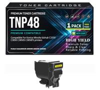 SXLXYOF Cartuchos de tóner TNP48 A5X0150 A5X0450 A5X0350 A5X0250 | Para Konica Minolta bizhub C3350 C3850 C3850S C3850FS Impresoras Con chip Alto rendimiento,Yellow-TNP48