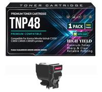SXLXYOF Cartuchos de tóner TNP48 A5X0150 A5X0450 A5X0350 A5X0250 | Para Konica Minolta bizhub C3350 C3850 C3850S C3850FS Impresoras Con chip Alto rendimiento,Magenta-TNP48