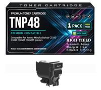 SXLXYOF Cartuchos de tóner TNP48 A5X0150 A5X0450 A5X0350 A5X0250 | Para Konica Minolta bizhub C3350 C3850 C3850S C3850FS Impresoras Con chip Alto rendimiento,Black-TNP48
