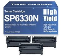 SXLXYOF Compatible con SP 6330N Cartuchos de tóner 406629 SP6330N Tóner Negro Alto Rendimiento para Ricoh Aficio SP6330N Impresoras con Chip 20 000 páginas,406629-3PC