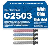SXLXYOF Compatible para Ricoh MP C2003 C2003G C2003SP C2003ZSP C2004 C2503 C2503G C2504ASP C2504ex C2504SP Cartuchos de tóner C2503 841925 841926 841927 841928,4Pack-C2503