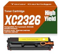 SXLXYOF para Lexmark Cartuchos de tóner C2326 XC2326 24B7498 24B7495 24B7496 y 24B7497 tóner de Color sin Chip Compatible con Alta Capacidad para Lexmark XC2326 C2326 Impresoras,C2326-Yellow