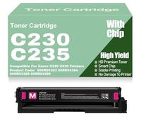 SXLXYOF para Xerox Cartuchos de tóner C230 Negro Amarillo Magenta Cian con Chip compatibles 006R04383 006R04384 006R04385 y 006R04386 de Alto Rendimiento para Xerox C235 y C230,Magenta-C230