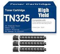 SXLXYOF TN325 Negro Cartuchos de tóner Compatible para Konica Minolta Bizhub 308 368 308E 368E Impresoras con Chip Alto Rendimiento,TN325-3PC