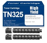 SXLXYOF TN325 Negro Cartuchos de tóner Compatible para Konica Minolta Bizhub 308 368 308E 368E Impresoras con Chip Alto Rendimiento,TN325-2PC