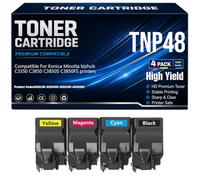 SXLXYOF TNP48 para Konica Minolta bizhub C3350 C3850 C3850S C3850FS Cartuchos de tóner A5X0150 A5X0450 A5X0350 A5X0250 Impresoras con Chip Alto Rendimiento