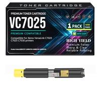SXLXYOF VC7025 106R03737 106R03738 106R03739 106R03740 Cartuchos de tóner | con chip Para Xerox VersaLink C7020 C7025 C7030 Impresoras Trabajo de alto rendimiento,Yellow-VC7025